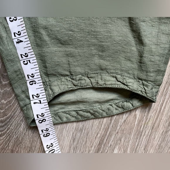 Sahara 50% Linen Balloon Trousers In Colour Thyme Size Medium UK 12 - Picture 7 of 9